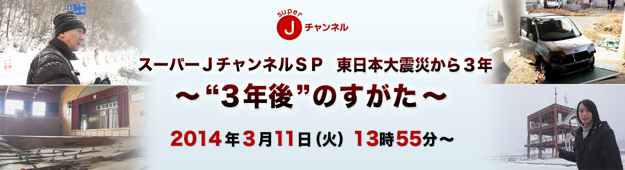 スーパーjチャンネルsp 東日本大震災から3年 3年後 のすがた テレビ朝日