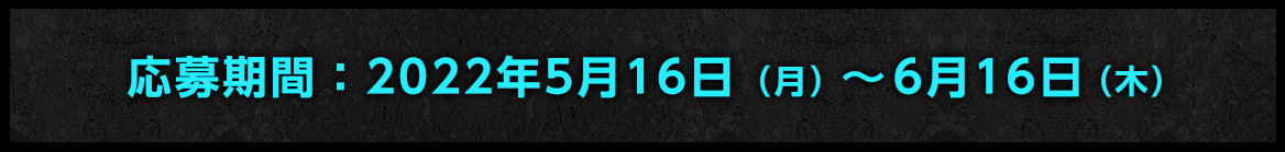 応募期間：2022年5月16日（月）～6月16日（木）