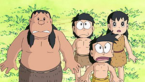 「のび太が恐竜に変身！？　しりとり変身卵」「のび太王？石器時代の王さまに」