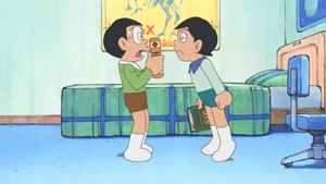 「しずかちゃんと出木杉が… 透視シールで大ピンチ」「本になった出木杉！？ 人間ブックカバー」