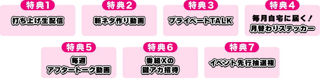 番組「孤独アジト」ファンクラブの10大特典一覧