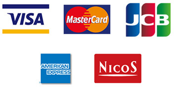 VISA, MasterCard, JCB, AmericanExpress, NICOS