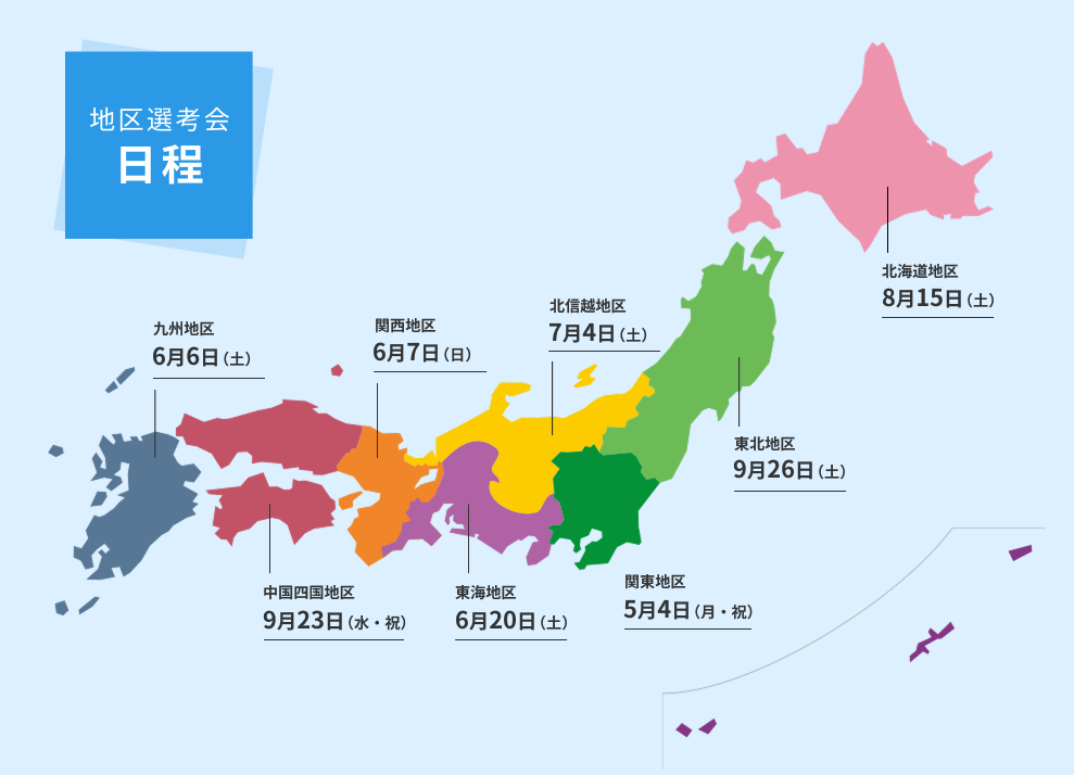 地区選考会日程