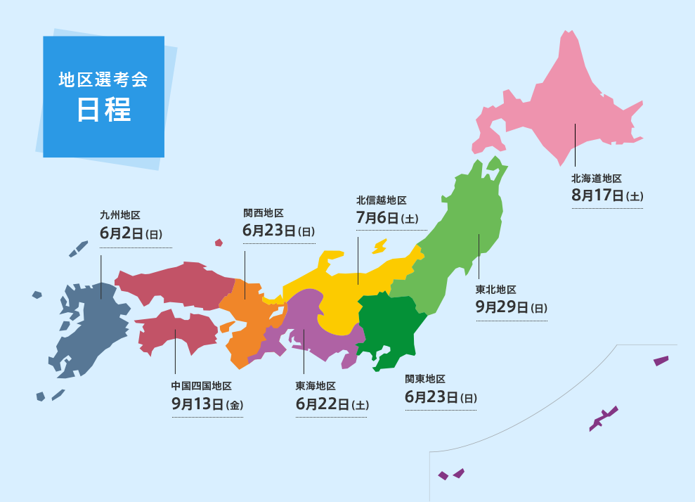 地区選考会日程