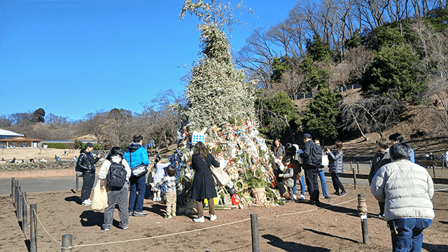 こどもの国で６０回目の「ジャンボカルタとり大会」「どんど焼き」