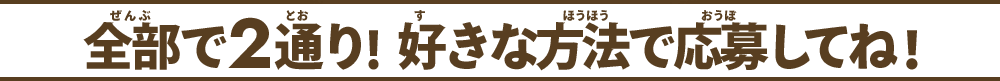 全部で2通り!好きな方法で応募してね!