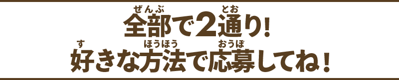 全部で２通り！好きな方法で応募してね！