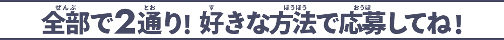 全部で2通り!好きな方法で応募してね!