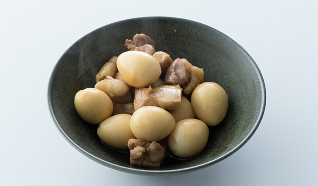 うずらと鶏肉の照り煮