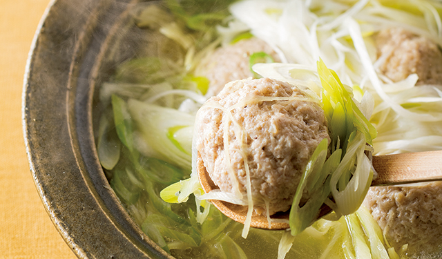 鶏団子のねぎしょうが鍋