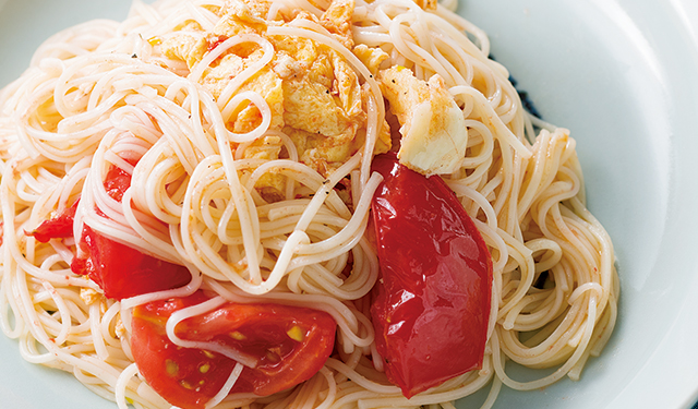 トマト卵の炒めそうめん おかずのクッキング テレビ朝日