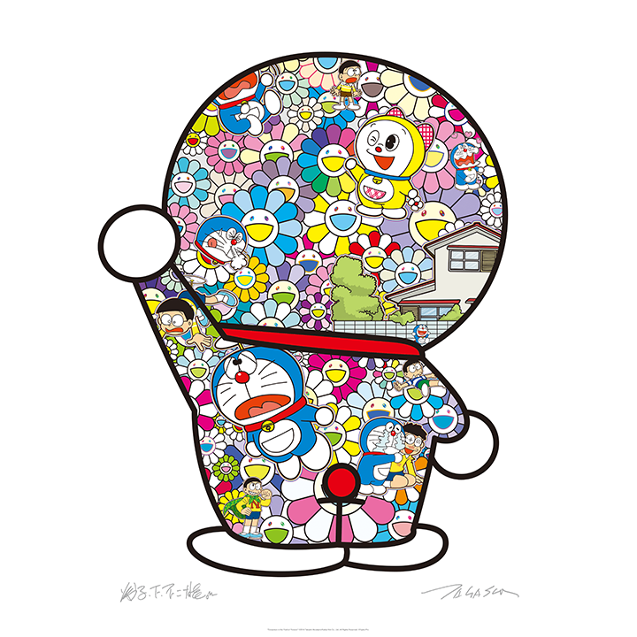 お花畑の中のドラえもん