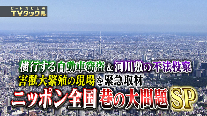 横行する自動車窃盗＆河川敷の不法投棄！
害獣大繁殖の現場を緊急取材！
ニッポン全国 巷の大問題SP
