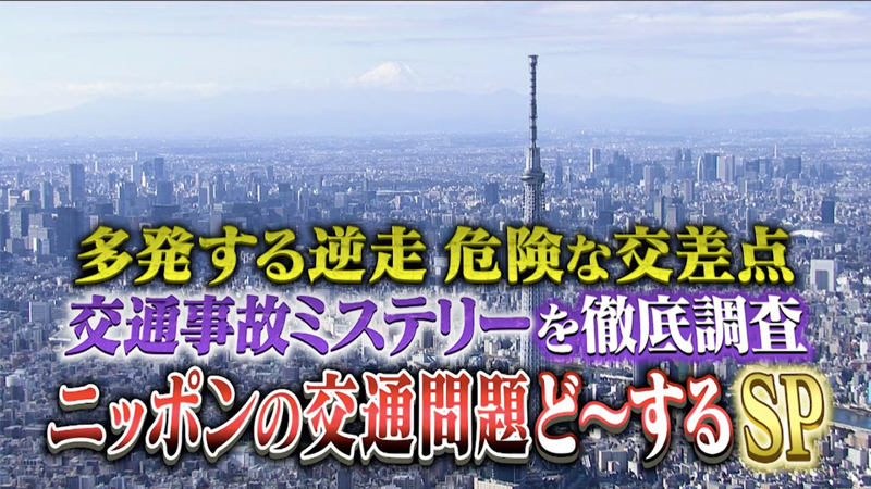 多発する逆走、危険な交差点
交通事故ミステリーを徹底調査
ニッポンの交通問題どーするSP